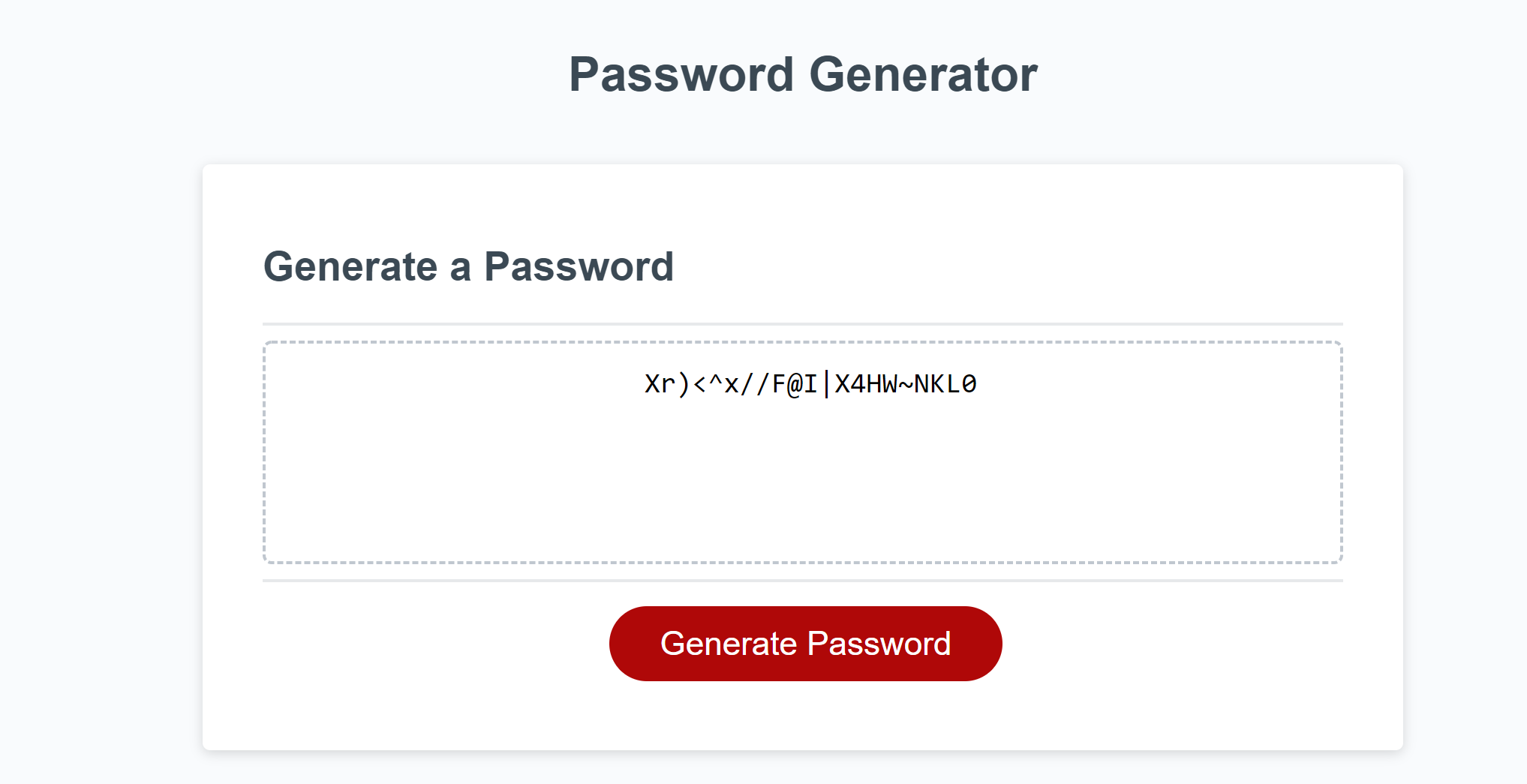 Password Generator app screeshort